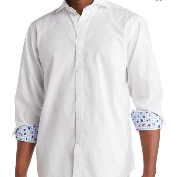 Bugatchi Classic Fit Long Sleeve Cotton Button-Up Shirt